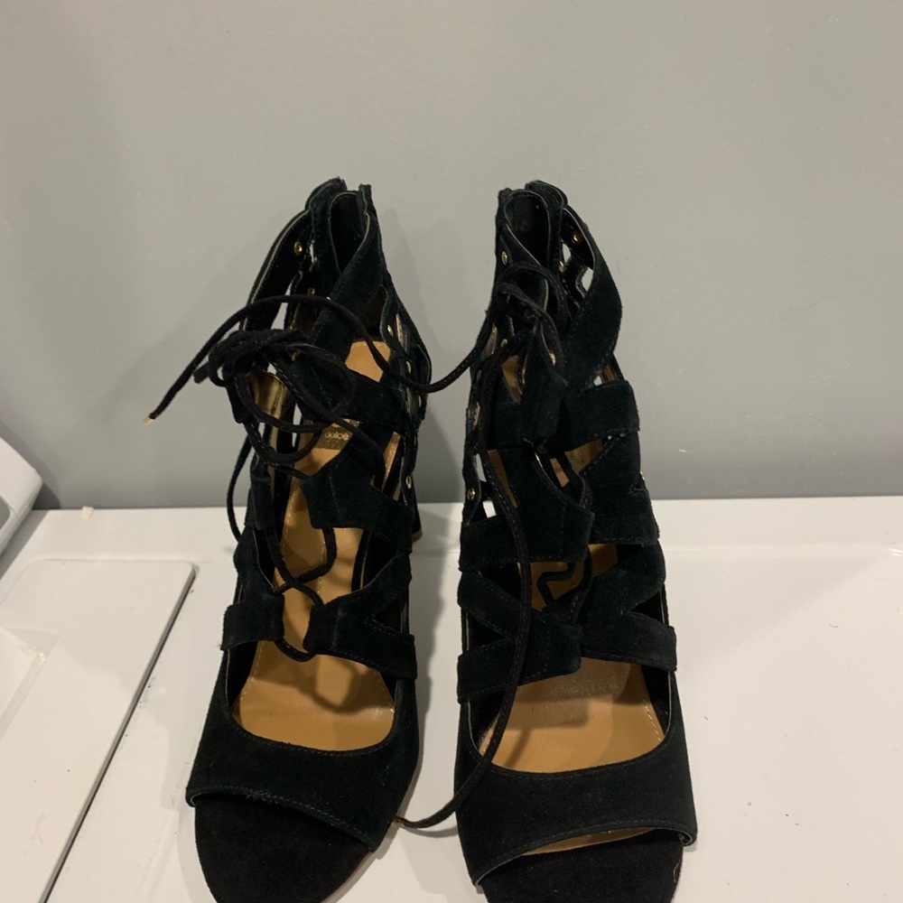 NWT Black 4” Dolce Vita Heels. Lace up.  Sz 8.5 - Picture 6 of 6